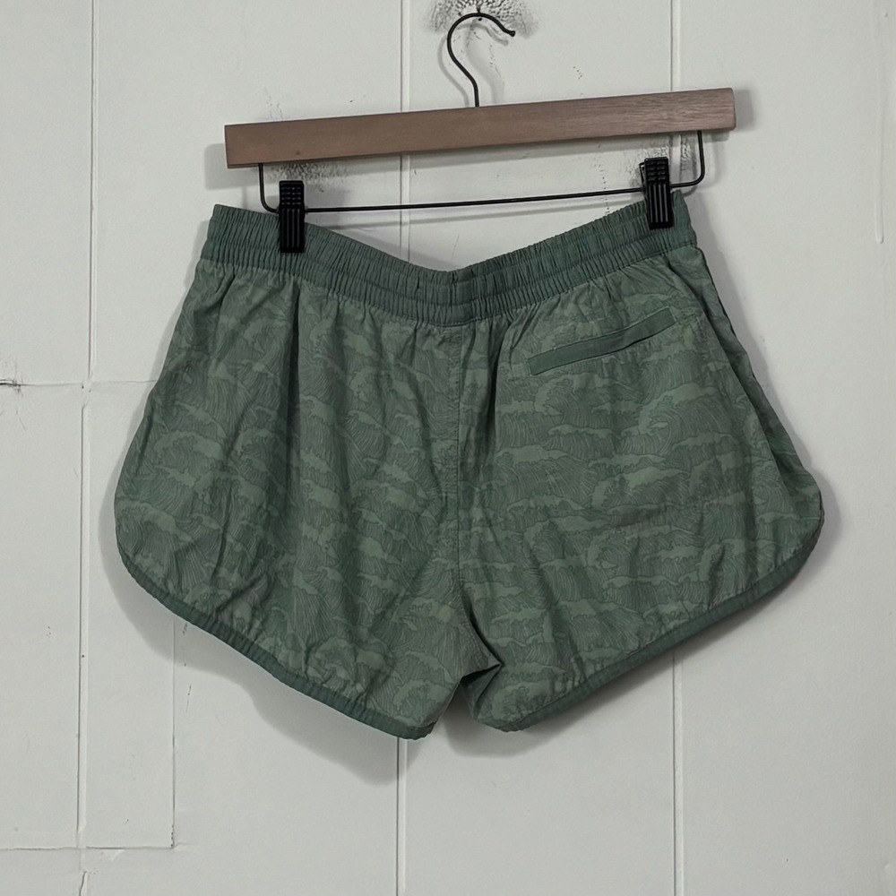 United By Blue Womens Scallop Boardshort Green Wave Print Size Medium M - Picture 3 of 5
